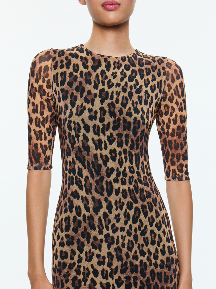 DELORA MIDI DRESS - SPOTTED LEOPARD DARK TAN image 1 - Alice And Olivia