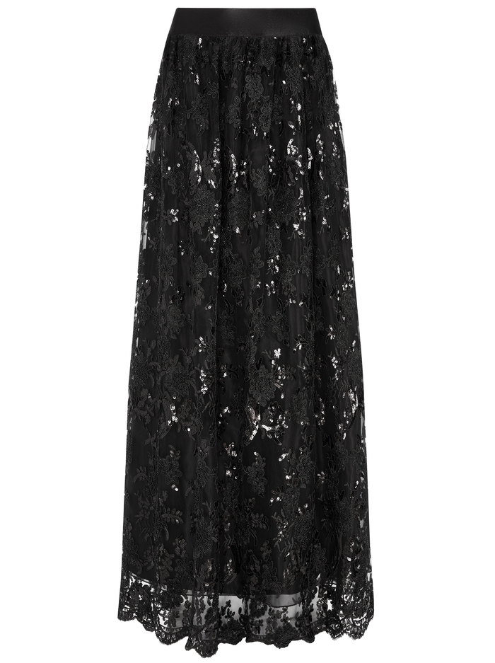 TINA LONG BALL GOWN SKIRT - BLACK image 5 - Alice And Olivia