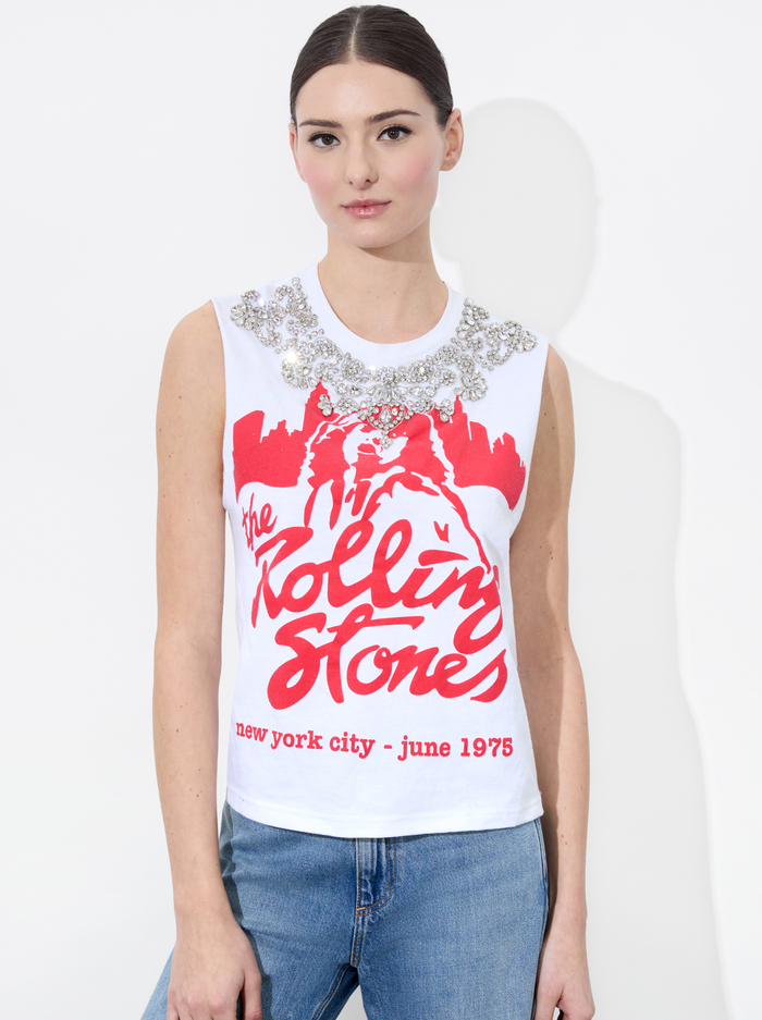 MICAH MUSCLE TANK - OFF WHITE/MULTI - Alice And Olivia