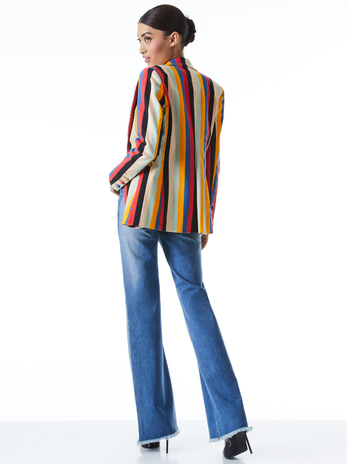 BREANN FITTED BLAZER - BOHEME STRIPE image 1 - ALICE + OLIVIA