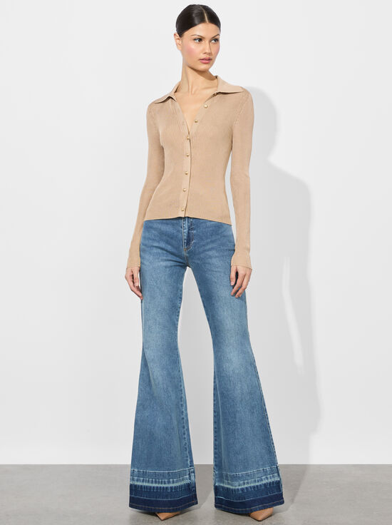 TAN-NEALIE RIBBED POLO