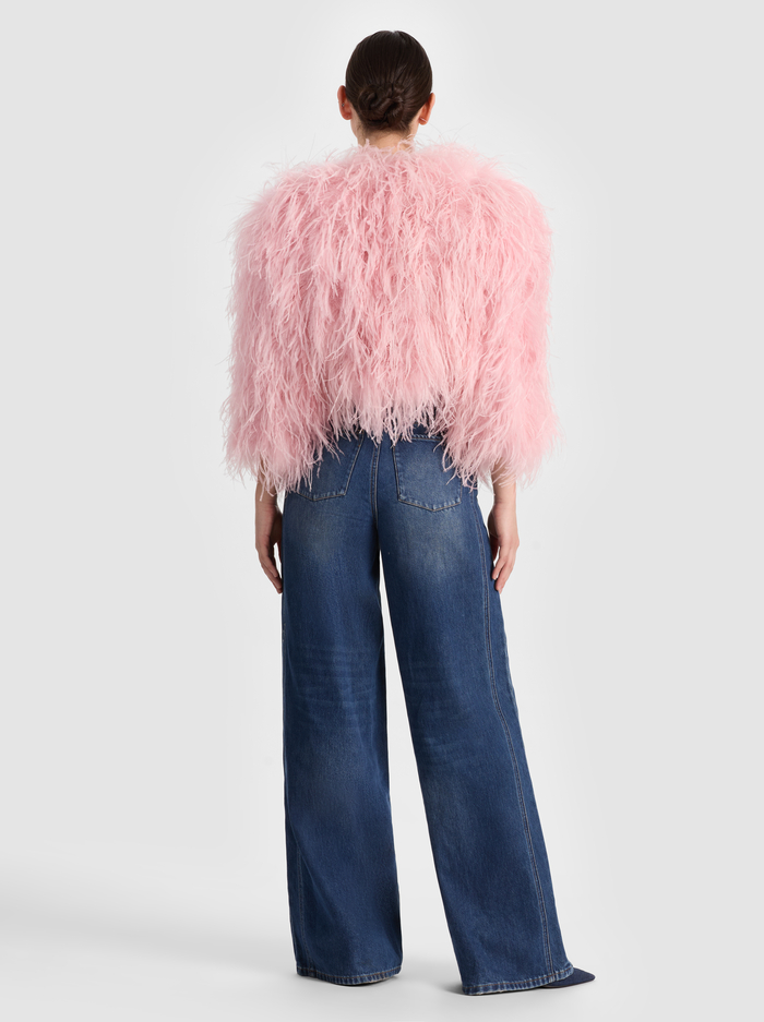 KIDMAN FEATHERED JACKET - ENGLISH ROSE image 2 - ALICE + OLIVIA