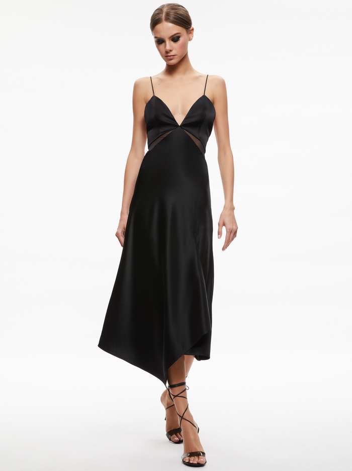 MORIAH CUTOUT MIDI DRESS - BLACK image 4 - Alice And Olivia