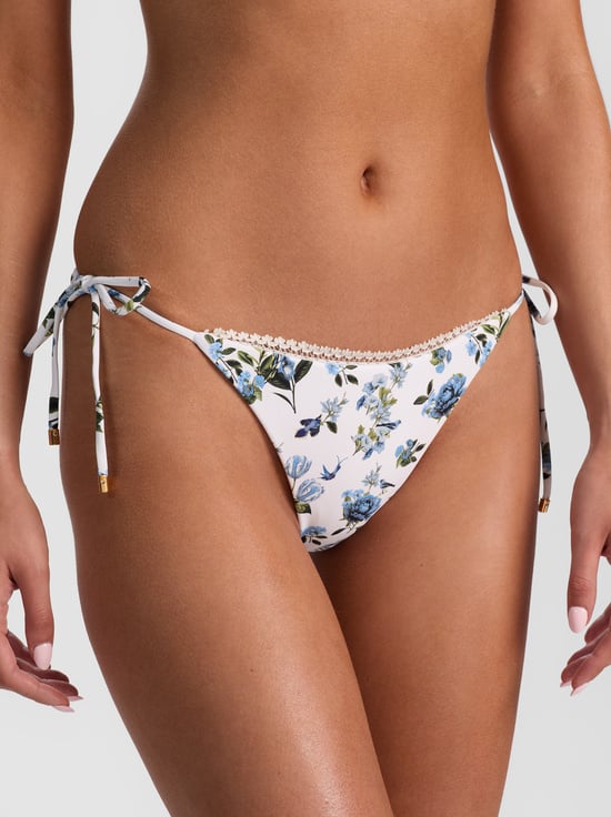 AMERICAN BEAUTY OFF WHITE-A+O X PQ SWIM REVERSIBLE FULL BIKINI BOTTOM