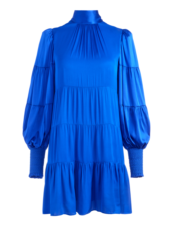 KARENA BOW NECK TIERED BABYDOLL DRESS - ROYALTY image 5 - Alice And Olivia