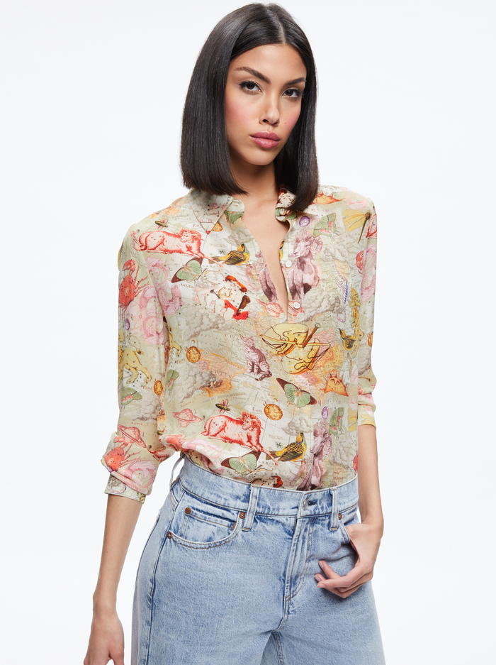 WILLA PLACKET TOP - ZODIAC LOVE - Alice And Olivia