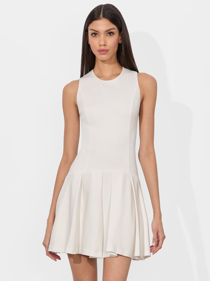 ADLEY DROP WAIST MINI DRESS - OFF WHITE image 3 - Alice And Olivia