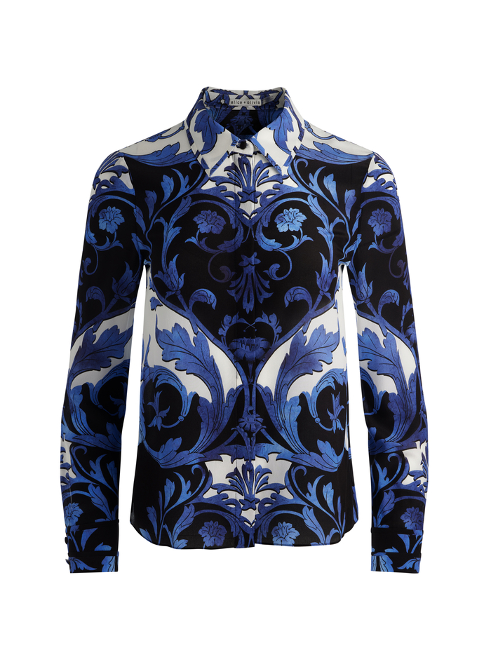 WILLA SILK BLOUSE - REGAL RETREAT image 5 - Alice And Olivia
