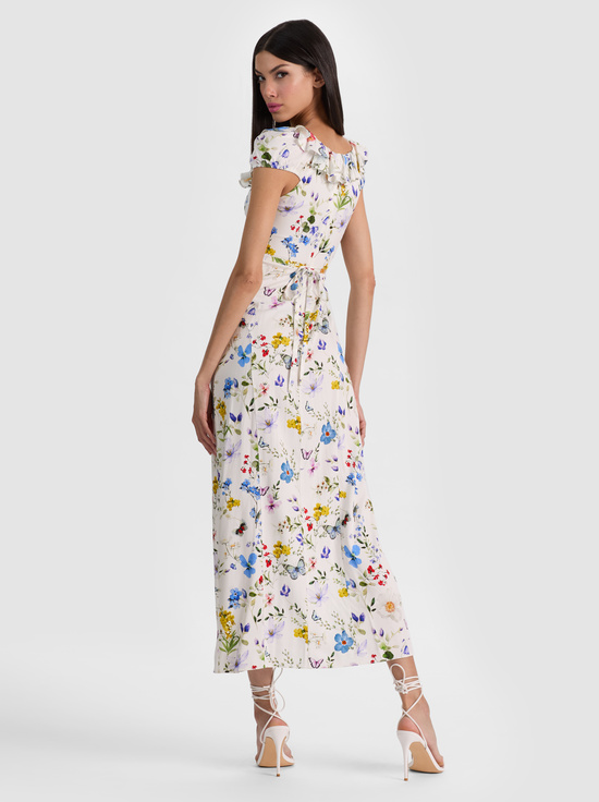TWISTING VINES OFF WHITE-TARA SLIP DRESS