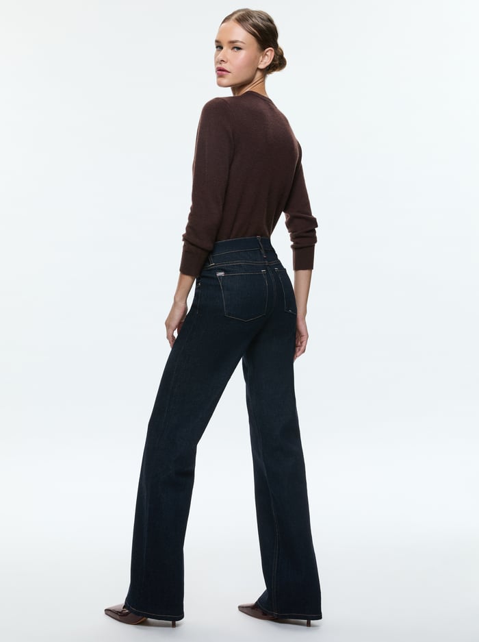 BODIE LOW RISE JEAN - DARK RINSE image 3 - Alice And Olivia