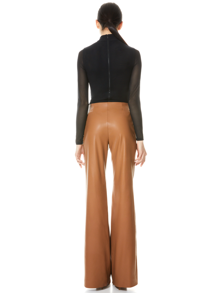 LORINDA VEGAN LEATHER PANT - CAMEL image 1 - Alice And Olivia