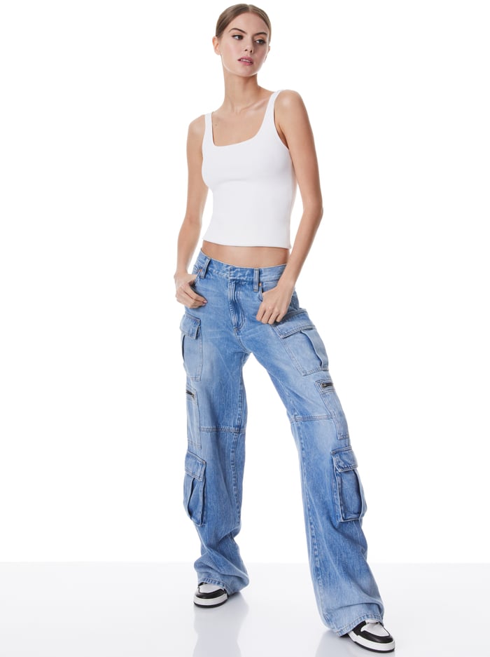 DARYN SCULPTING TANK - SOFT WHITE image 2 - Alice And Olivia