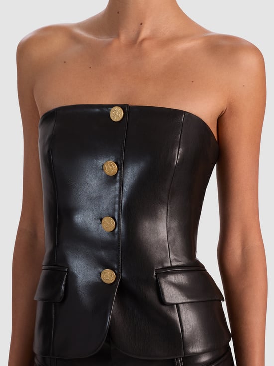 BLACK-MADISON VEGAN BUSTIER TOP
