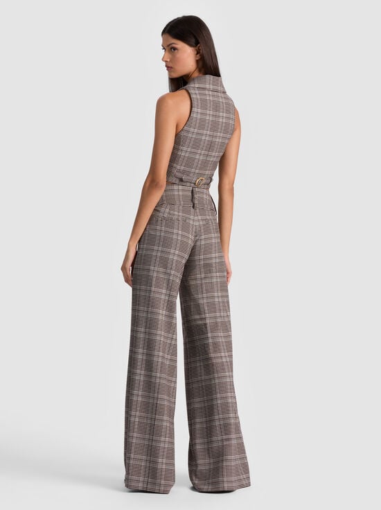 BLACK/OFF WHITE/DARK CHOCOLATE-DONNA VEST