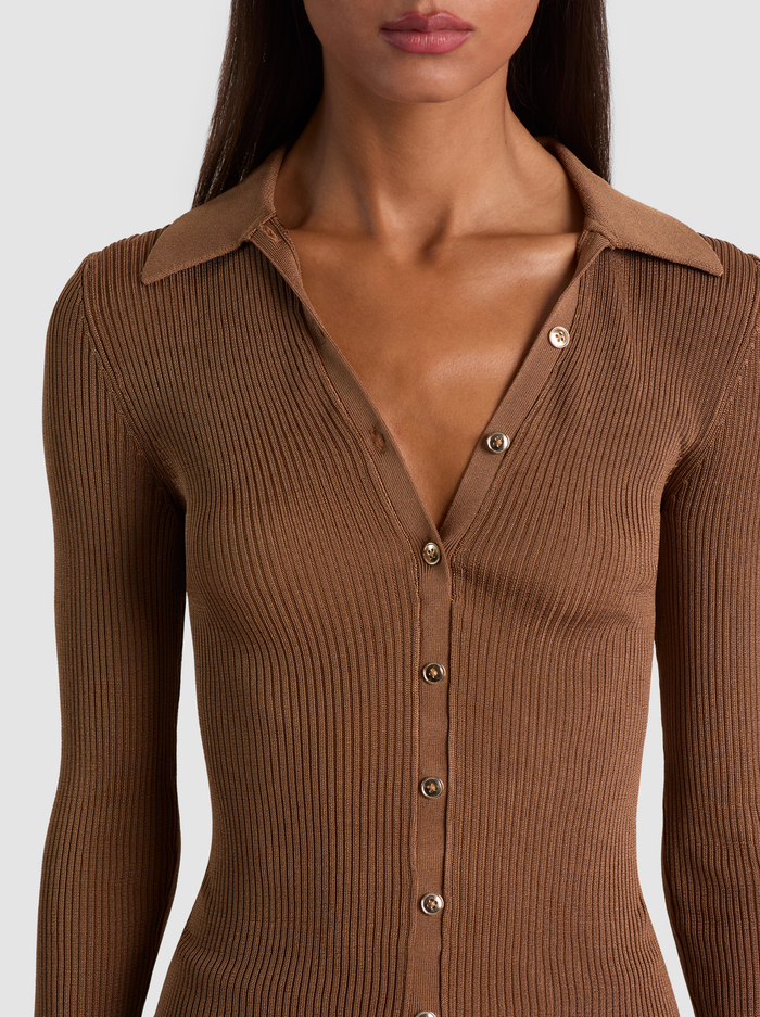 NEALIE CARDIGAN - CAMEL image 3 - ALICE + OLIVIA