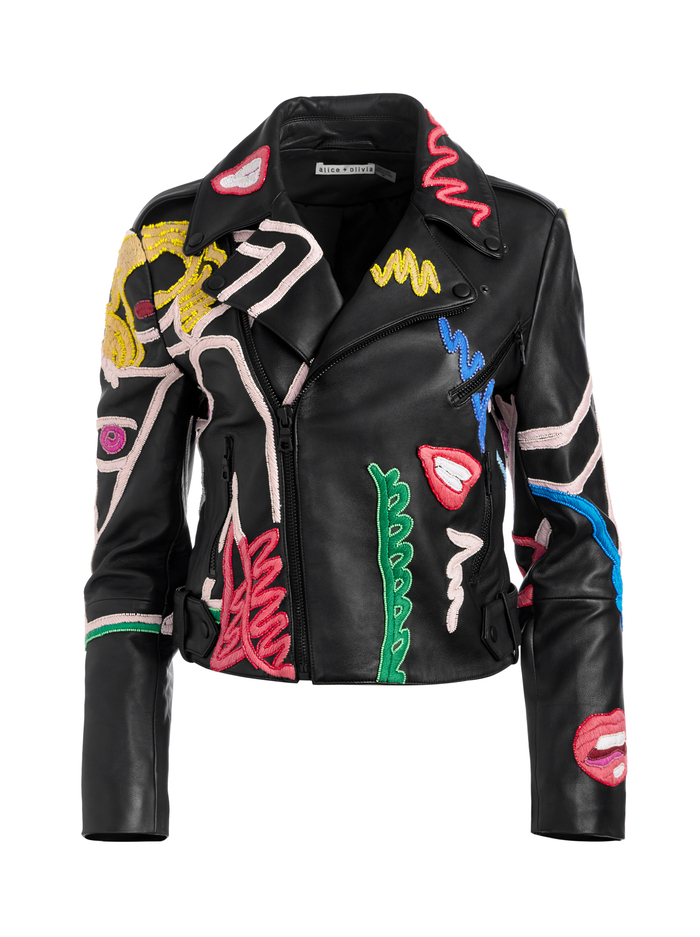 A+O X TOM WESSELMANN CODY LEATHER MOTO JACKET - NATURAL BEAUTY image 6 - Alice And Olivia