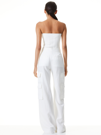 SOFT WHITE-IZZIE CABLEKNIT TUBE TOP-