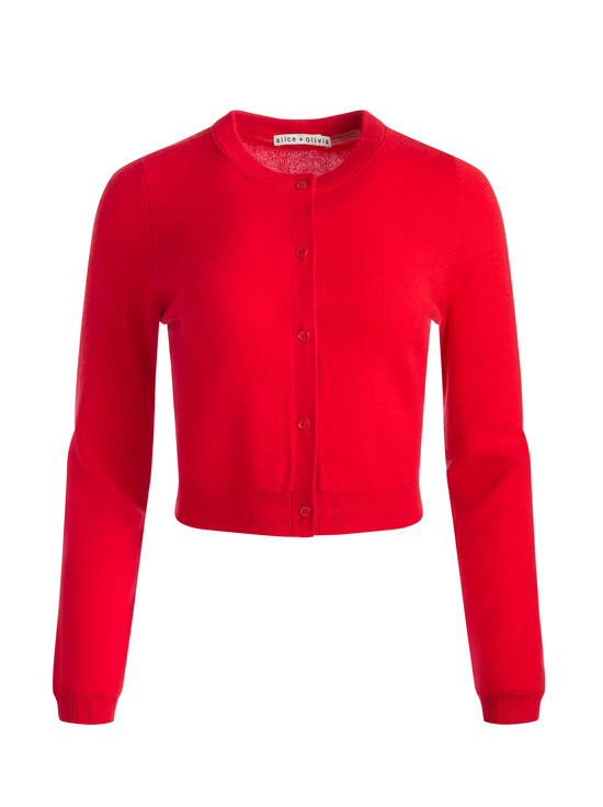 BRIGHT RUBY-DOLLIE CASHMERE CARDIGAN