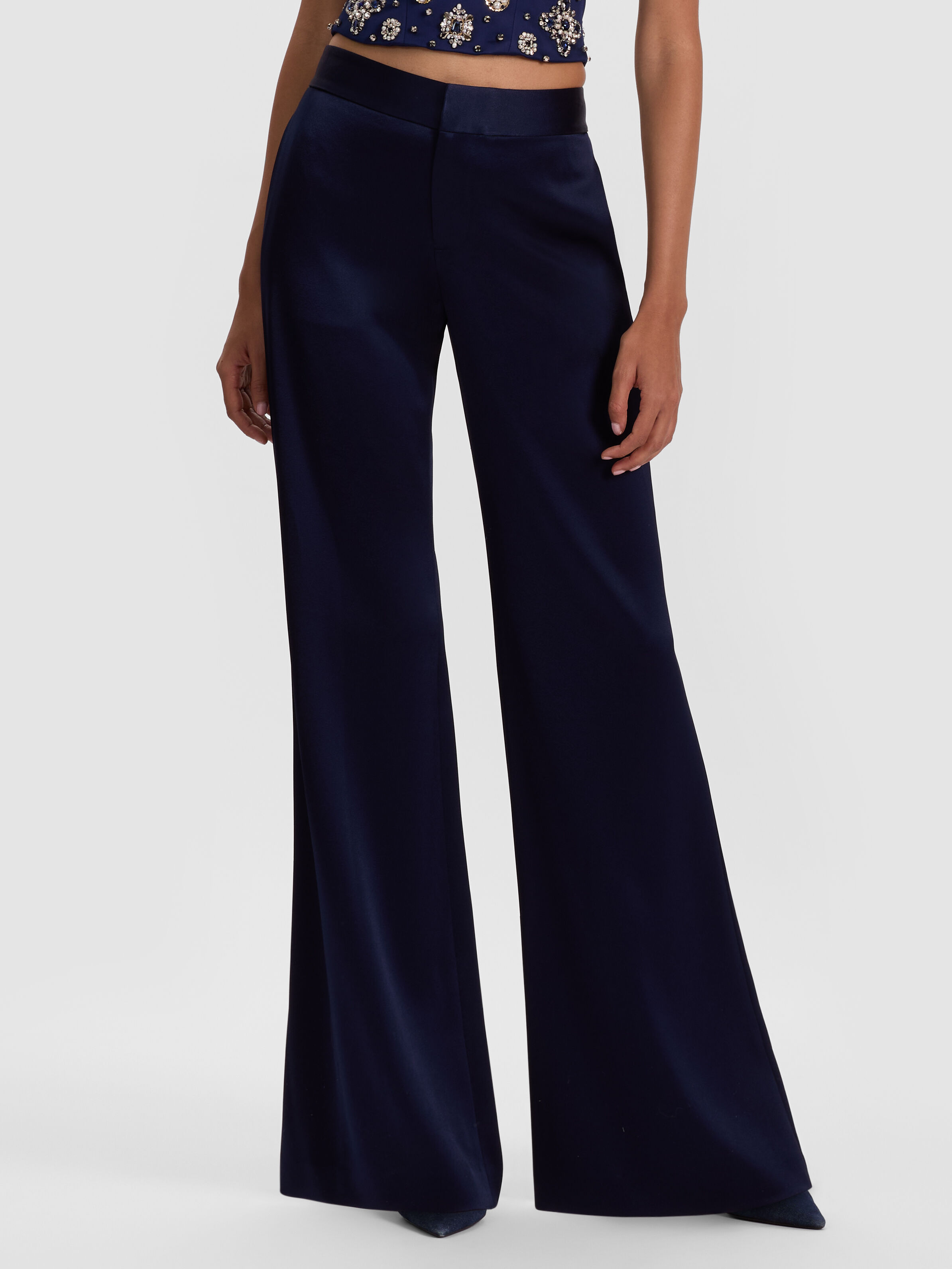 SHANE WIDE LEG PANT in MIDNIGHT BLUE | ALICE + OLIVIA
