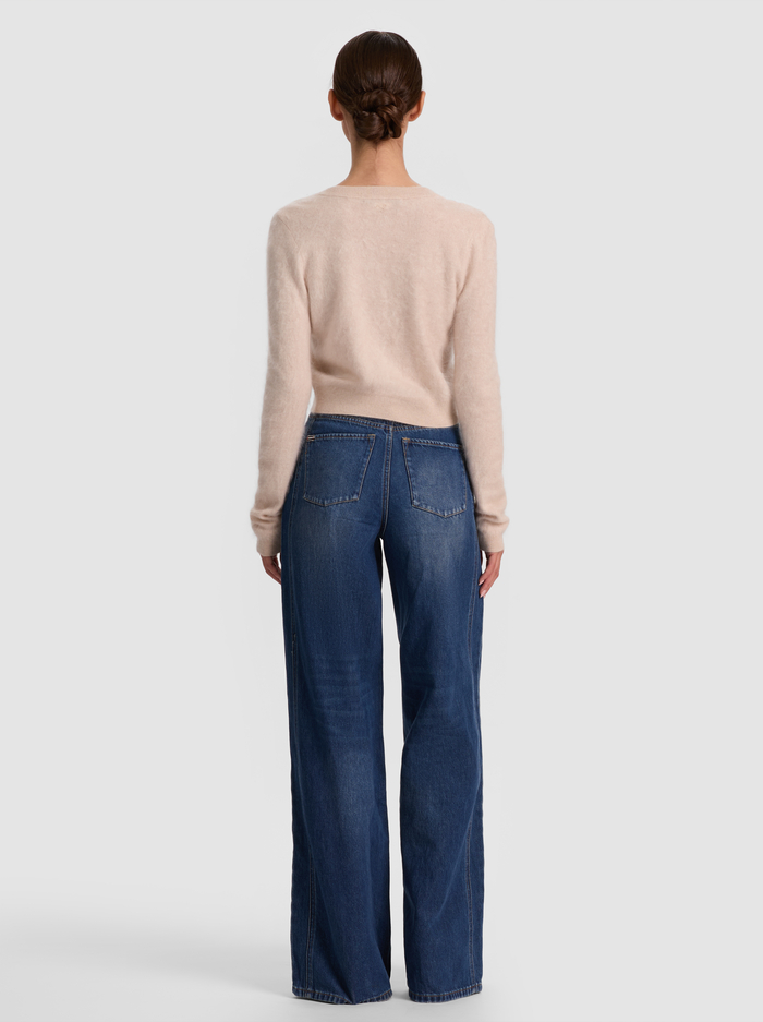 DOLLIE BRUSHED CASHMERE CARDIGAN - OATMEAL HEATHER image 2 - ALICE + OLIVIA