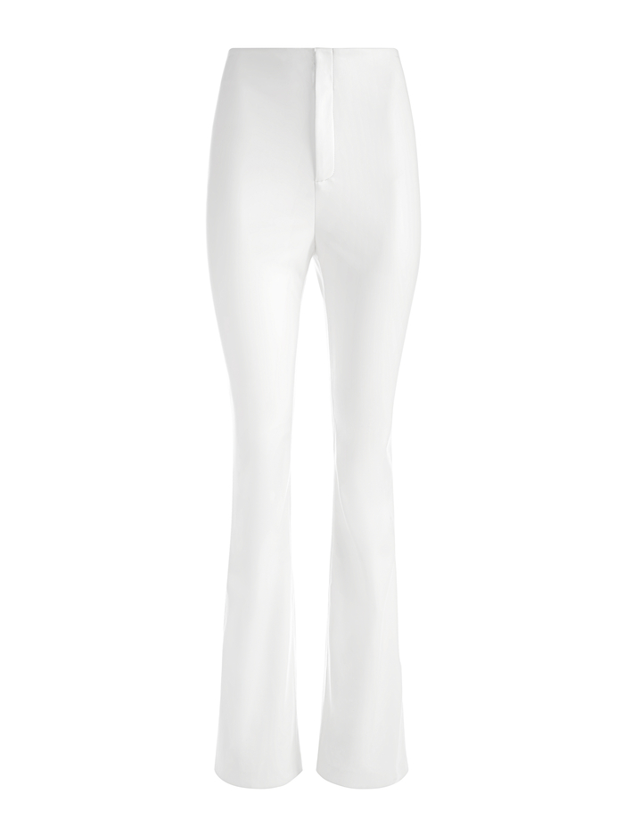 TEENY VEGAN LEATHER FLARE PANT - OFF WHITE image 5 - Alice And Olivia