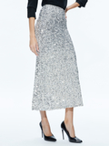 MAEVE SEQUIN SLIP SKIRT - CHAMPAGNE/SILVER