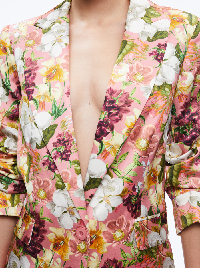 JUSTIN ROLLED CUFF BLAZER - JUNIPER FLORAL ROSE image 3 - Alice And Olivia