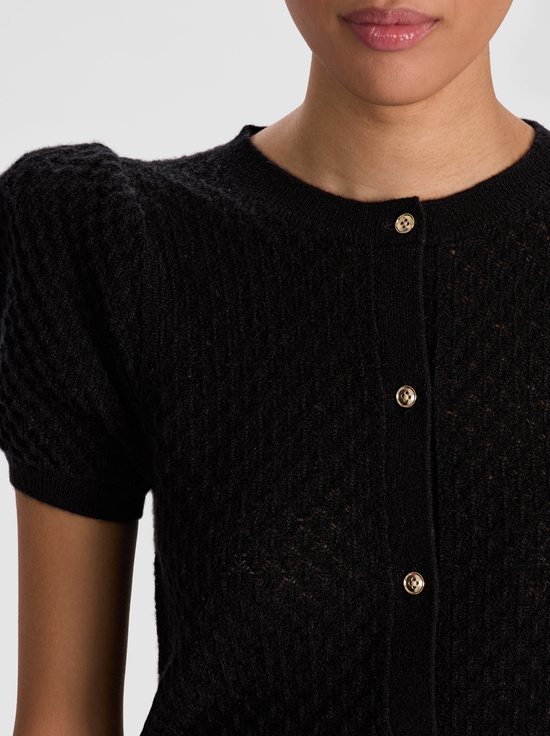 BLACK-SABINE CASHMERE CARDIGAN