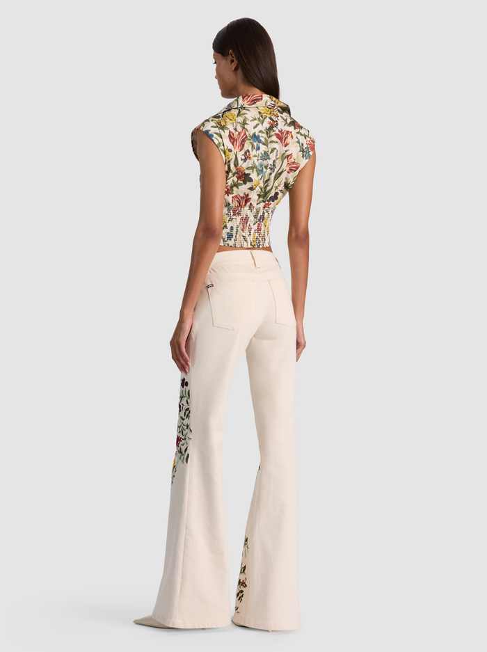 EMRYN EMBROIDERED JEAN - VANILLA MULTI image 3 - ALICE + OLIVIA