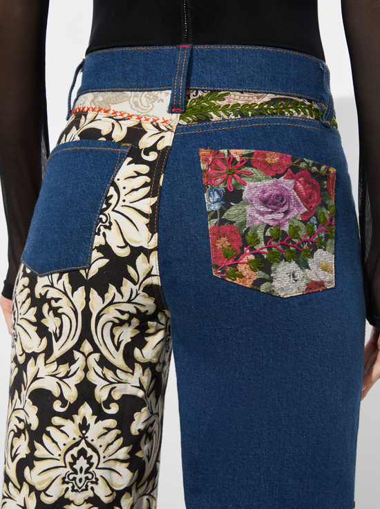 LOLA BLUE/MULTI-WEEZY MIXED MEDIA JEAN