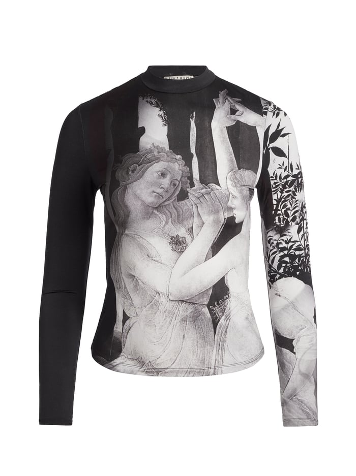 DELAINA MOCK NECK TOP - RENAISSANCE FRESCO image 5 - Alice And Olivia