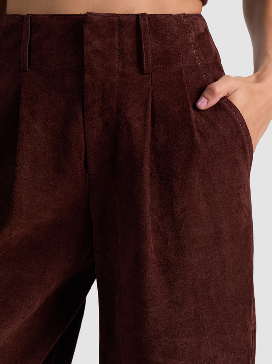 DARK CHOCOLATE-ELOISE SUEDE LONG SHORT