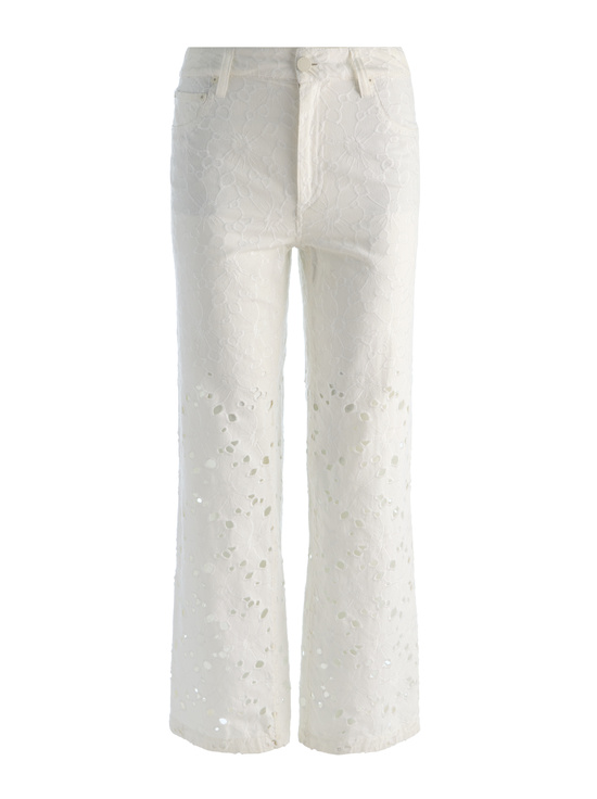 OFF WHITE-CHIC LASER-CUT JEAN