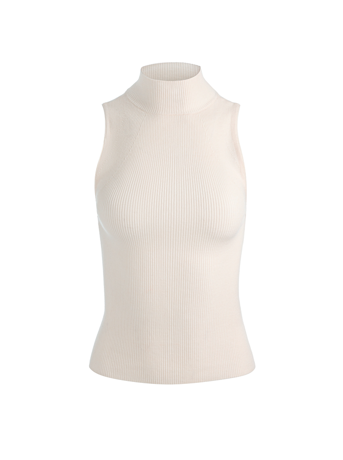 DARCEY WOOL SLEEVELESS TURTLENECK - ECRU image 5 - ALICE + OLIVIA