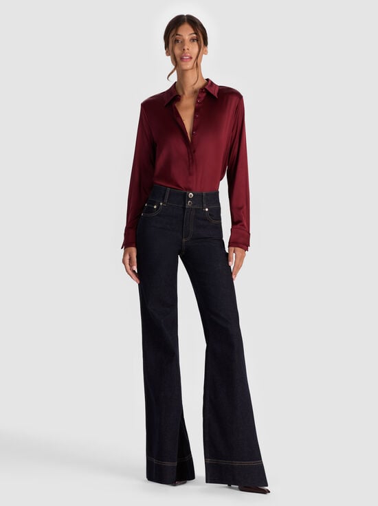 OXBLOOD-WILLA SILK BLOUSE