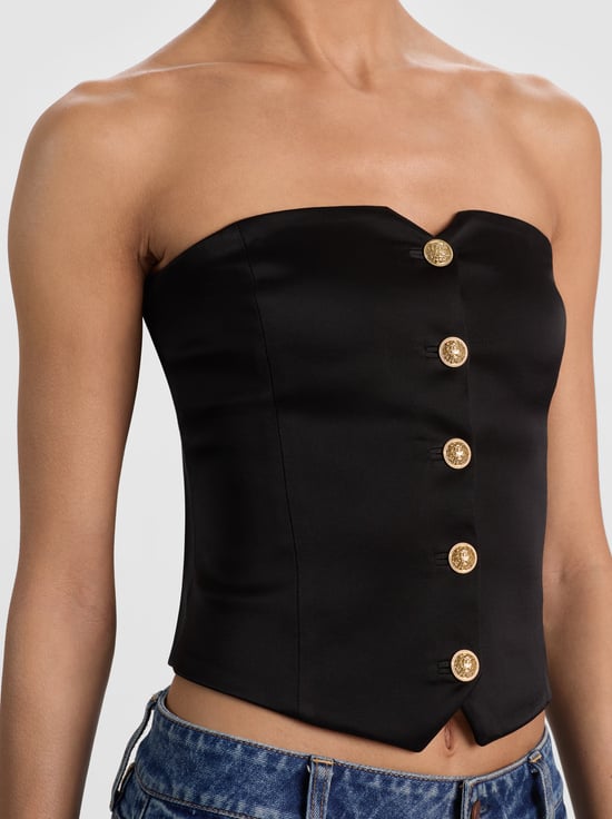 BLACK-KELCEY STRAPLESS VEST