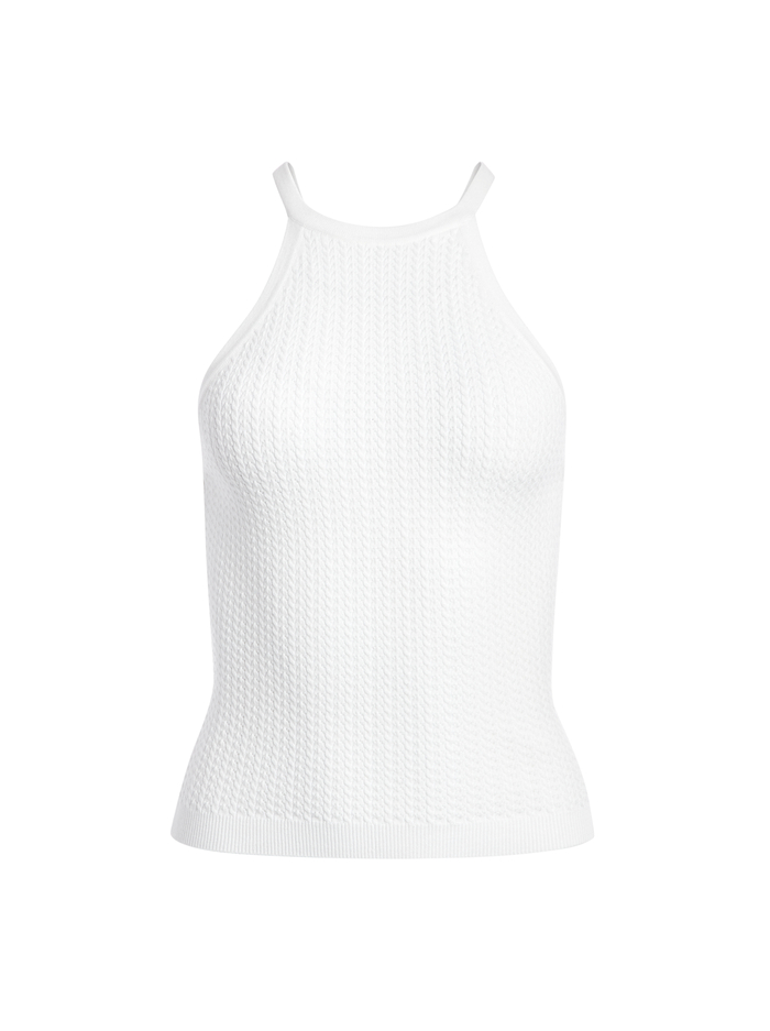 HIEDI FITTED HALTER TOP - SOFT WHITE image 5 - Alice And Olivia