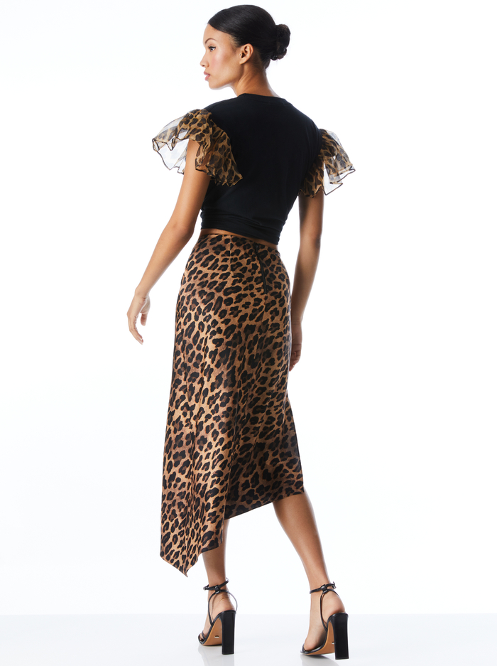 MAEVE ASYMMETRICAL SLIP SKIRT - SPOTTED LEOPARD DARK TAN image 1 - ALICE + OLIVIA