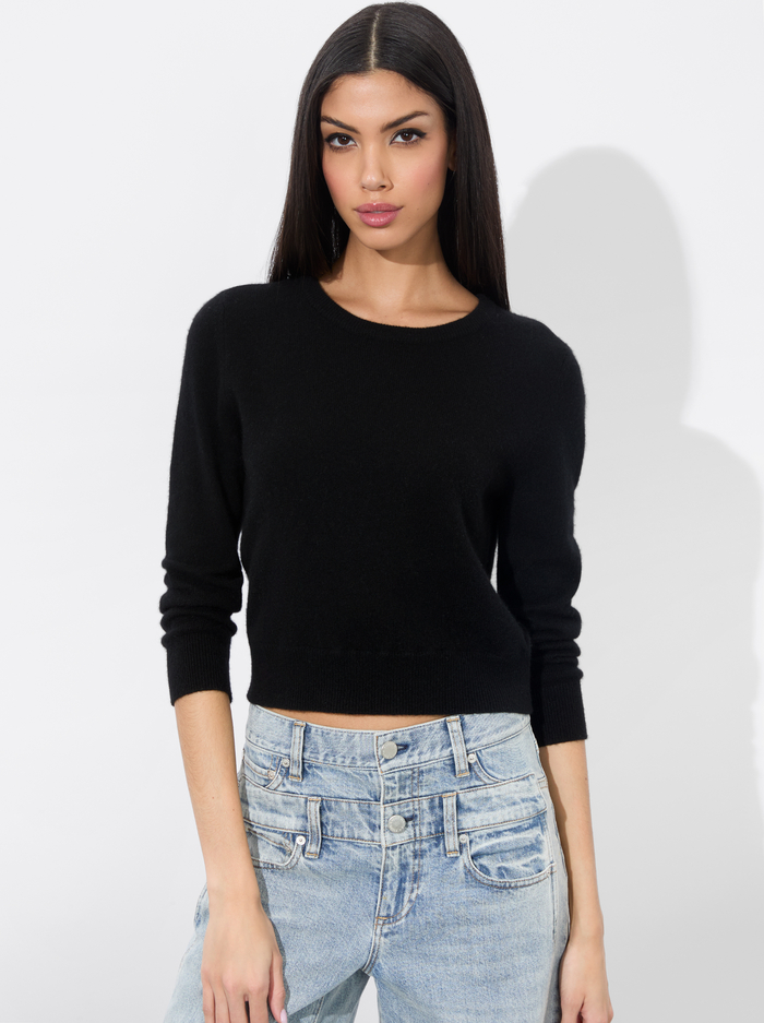 CAROLANN SHRUNKEN PULLOVER - BLACK - Alice And Olivia