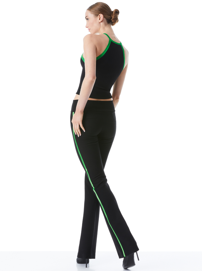 HIEDI HALTER TOP - BLACK/GARDEN GREEN image 1 - Alice And Olivia