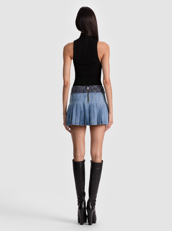 CELINE VINTAGE-MERA DENIM MINI SKIRT