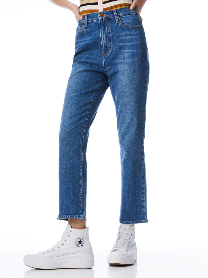 LIZA MID RISE ANKLE JEAN - BEST INTENTIONS - Alice And Olivia