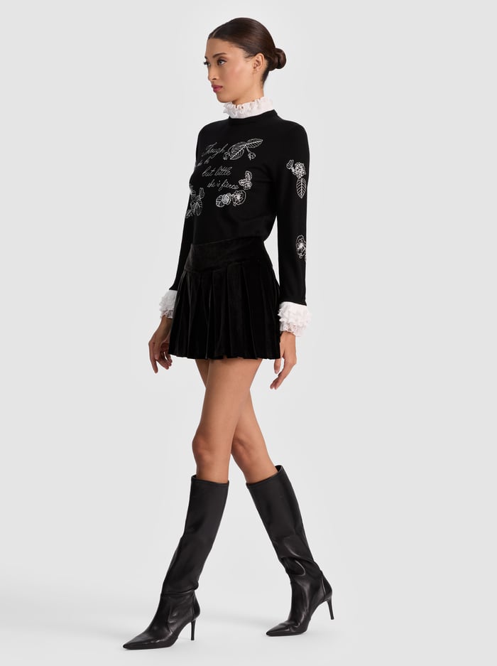 CAROLANN PULLOVER - BLACK/WHITE image 4 - Alice And Olivia