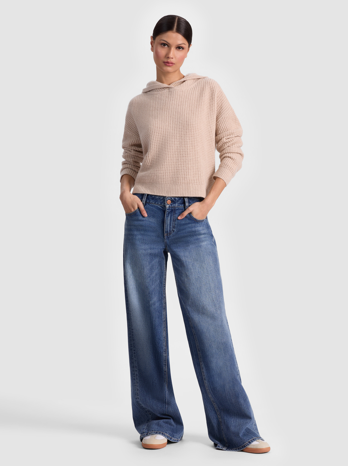 EMMANUELLE CASHMERE HOODIE - OATMEAL HEATHER image 1 - ALICE + OLIVIA