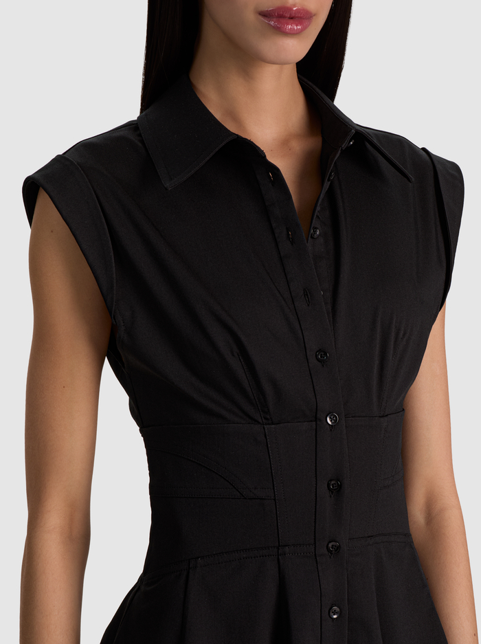 KIM CORSET SHIRT DRESS - BLACK image 1 - ALICE + OLIVIA