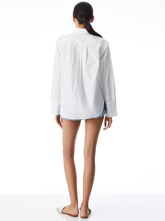 FINELY OVERSIZED BUTTON DOWN SHIRT - OFF WHITE image 1 - ALICE + OLIVIA