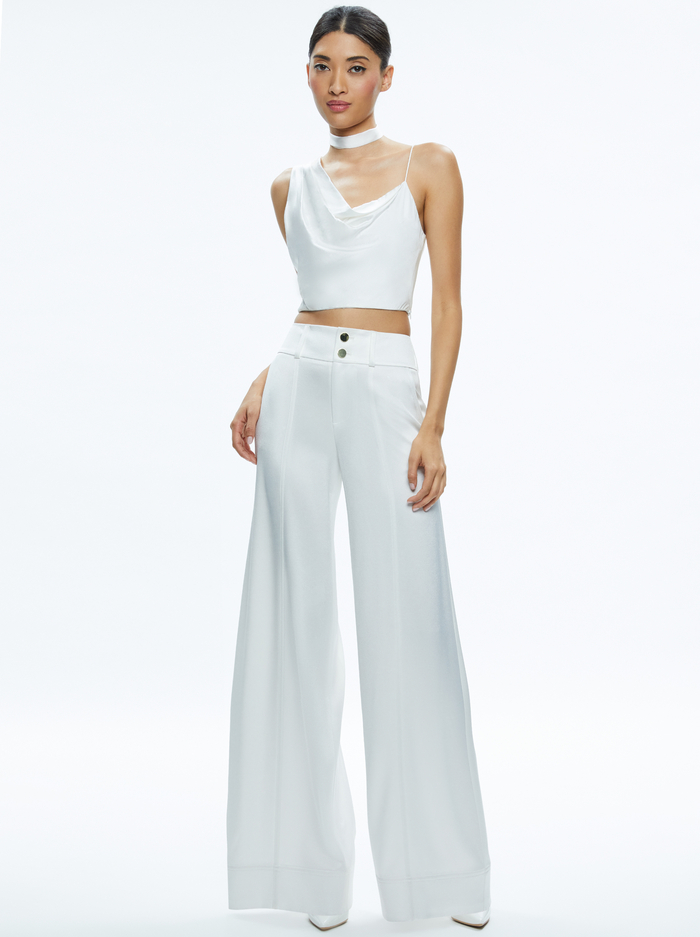 JENA ASYMMETRIC DRAPED SCARF TOP - OFF WHITE image 2 - Alice And Olivia
