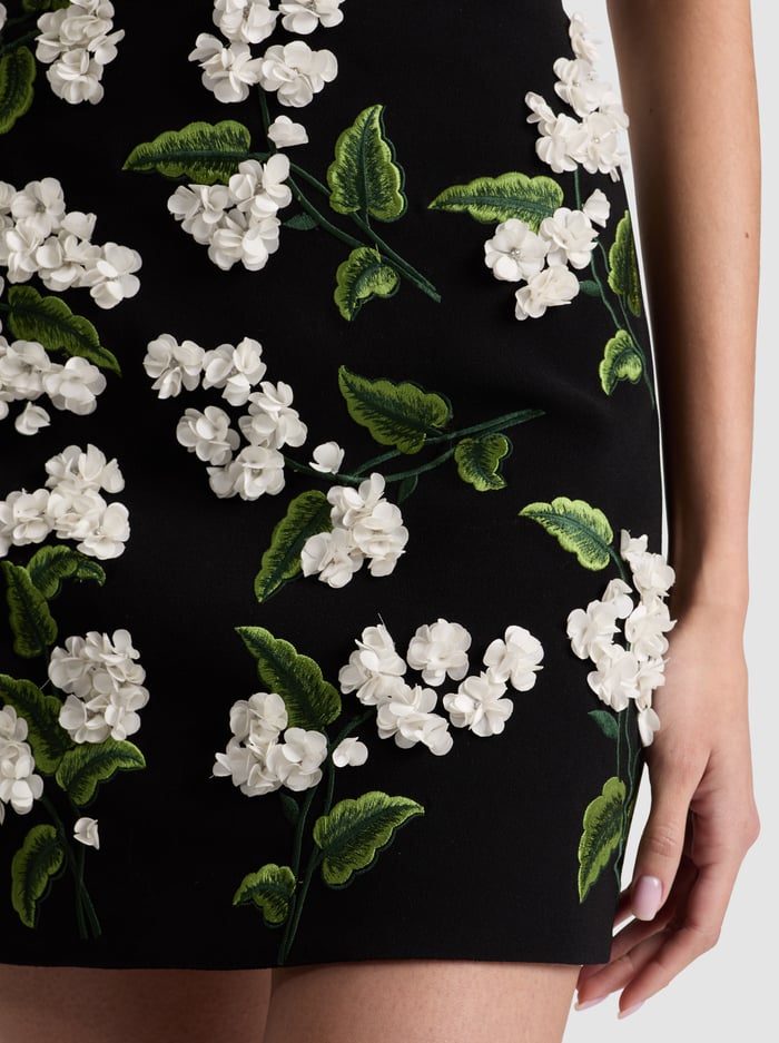 VELIA EMBELLISHED MINI GOWN - BLACK/OFF WHITE image 1 - Alice And Olivia