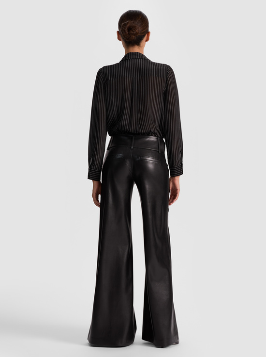 BLACK/OFF WHITE-WILLA SILK BODYSUIT