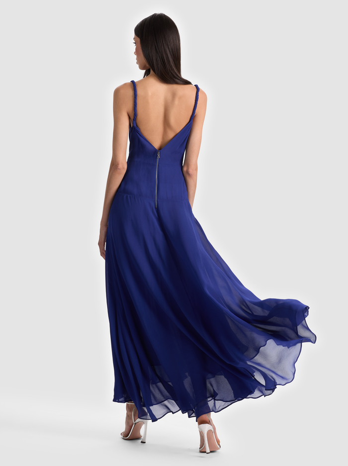 SARIKA HIGH LOW SLIP DRESS - TWILIGHT BLUE image 3 - ALICE + OLIVIA